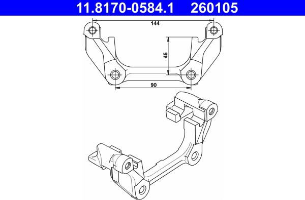 ATE 11.8170-0584.1 - Държач, спирачен апарат vvparts.bg