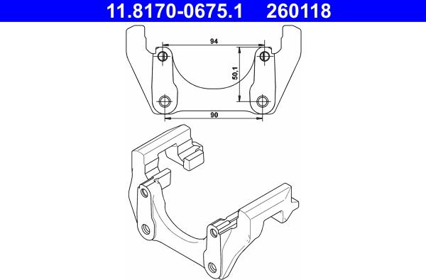 ATE 11.8170-0675.1 - Държач, спирачен апарат vvparts.bg