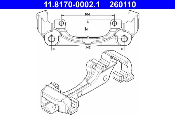 ATE 11.8170-0002.1 - Държач, спирачен апарат vvparts.bg