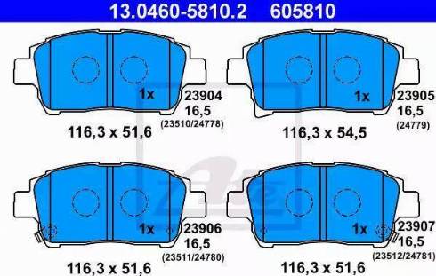 Alpha Brakes HKP-TY-128 - Комплект спирачно феродо, дискови спирачки vvparts.bg