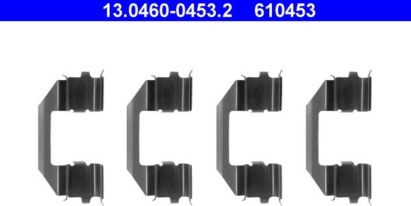 ATE 13.0460-0453.2 - Комплект принадлежности, дискови накладки vvparts.bg