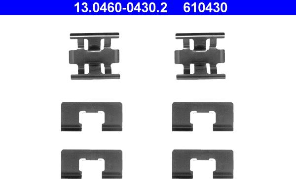 ATE 13.0460-0430.2 - Комплект принадлежности, дискови накладки vvparts.bg