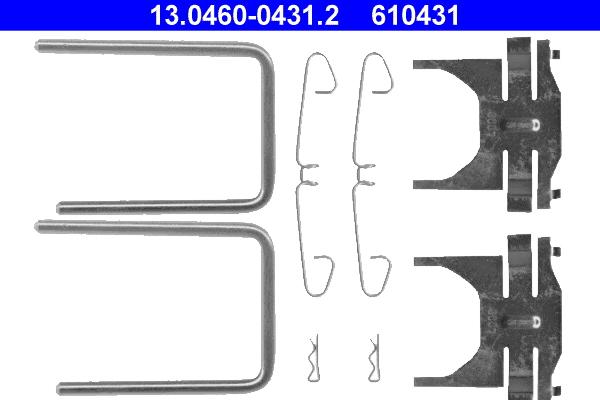 ATE 13.0460-0431.2 - Комплект принадлежности, дискови накладки vvparts.bg
