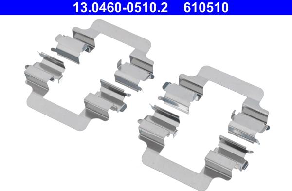 ATE 13.0460-0510.2 - Комплект принадлежности, дискови накладки vvparts.bg
