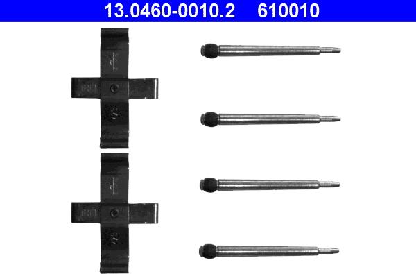 ATE 13.0460-0010.2 - Комплект принадлежности, дискови накладки vvparts.bg