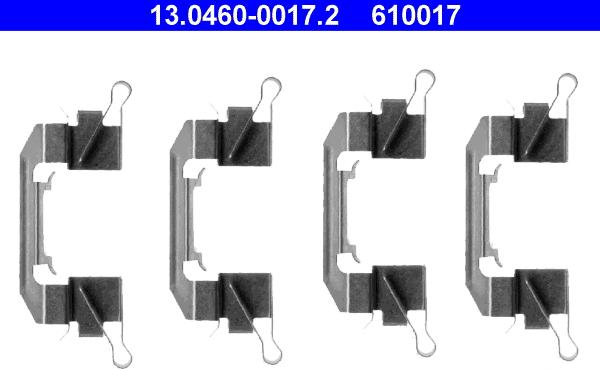 ATE 13.0460-0017.2 - Комплект принадлежности, дискови накладки vvparts.bg