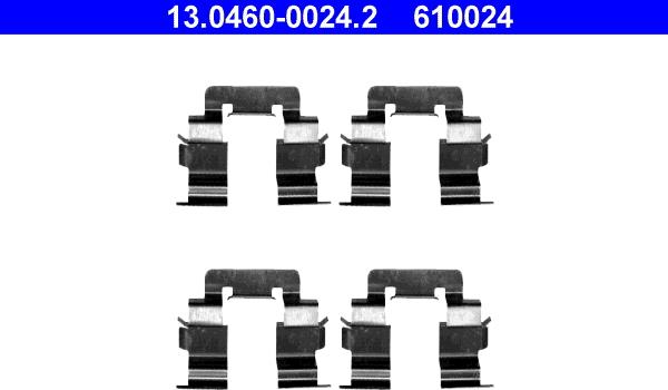 ATE 13.0460-0024.2 - Комплект принадлежности, дискови накладки vvparts.bg