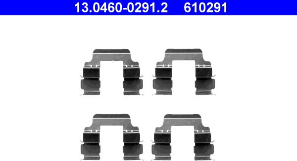 ATE 13.0460-0291.2 - Комплект принадлежности, дискови накладки vvparts.bg