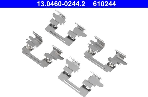 ATE 13.0460-0244.2 - Комплект принадлежности, дискови накладки vvparts.bg