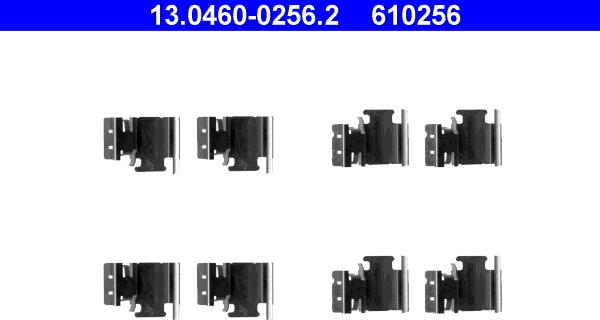 ATE 13.0460-0256.2 - Комплект принадлежности, дискови накладки vvparts.bg