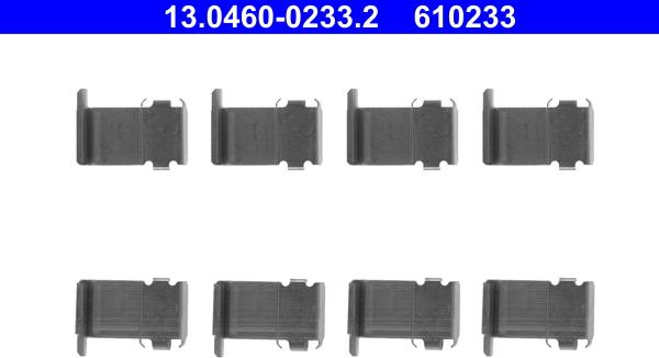 ATE 13.0460-0233.2 - Комплект принадлежности, дискови накладки vvparts.bg