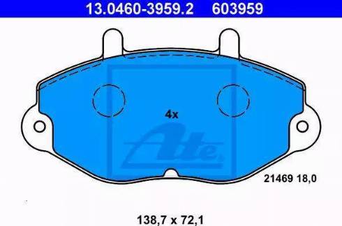 Alpha Brakes HKP-FR-021 - Комплект спирачно феродо, дискови спирачки vvparts.bg