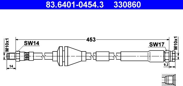 ATE 83.6401-0454.3 - Спирачен маркуч vvparts.bg