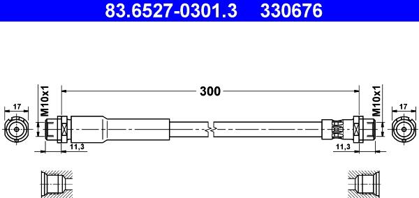 ATE 83.6527-0301.3 - Спирачен маркуч vvparts.bg