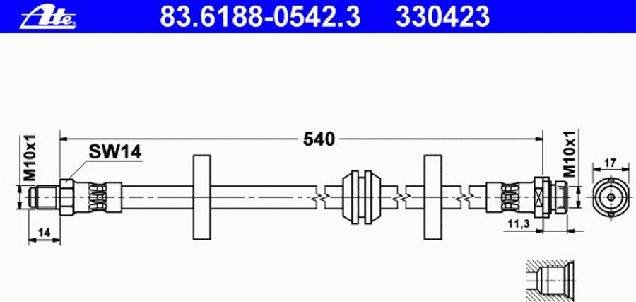 ATE 83618805423 - Спирачен маркуч vvparts.bg