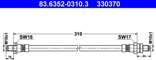 ATE 83.6352-0310.3 - Спирачен маркуч vvparts.bg