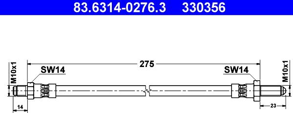 ATE 83.6314-0276.3 - Спирачен маркуч vvparts.bg