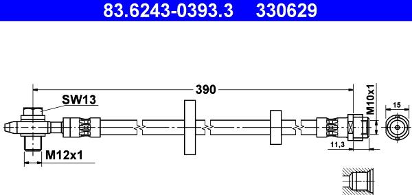 ATE 83.6243-0393.3 - Спирачен маркуч vvparts.bg