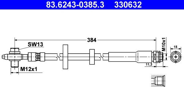 ATE 83.6243-0385.3 - Спирачен маркуч vvparts.bg