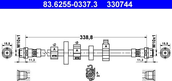 ATE 83.6255-0337.3 - Спирачен маркуч vvparts.bg