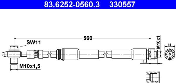 ATE 83.6252-0560.3 - Спирачен маркуч vvparts.bg