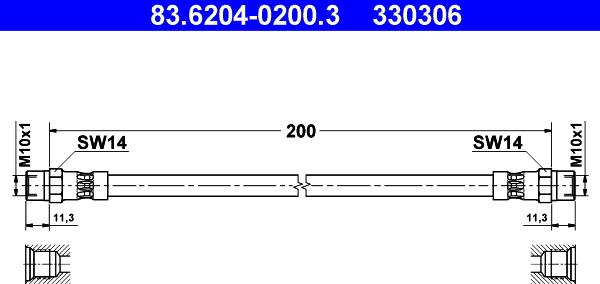 ATE 83.6204-0200.3 - Спирачен маркуч vvparts.bg