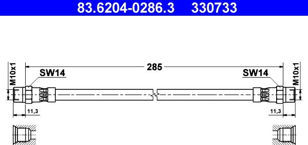 ATE 83.6204-0286.3 - Спирачен маркуч vvparts.bg