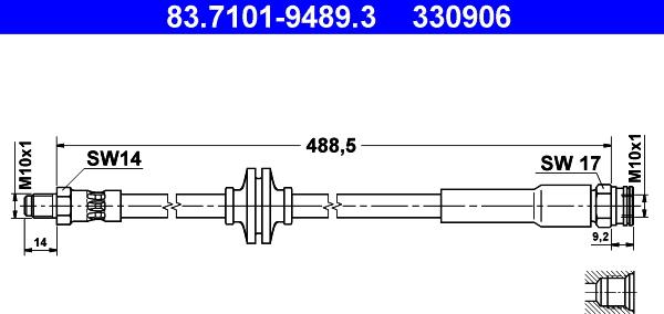 ATE 83.7101-9489.3 - Спирачен маркуч vvparts.bg