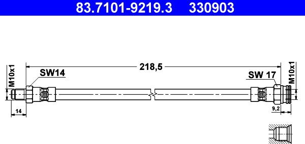 ATE 83.7101-9219.3 - Спирачен маркуч vvparts.bg