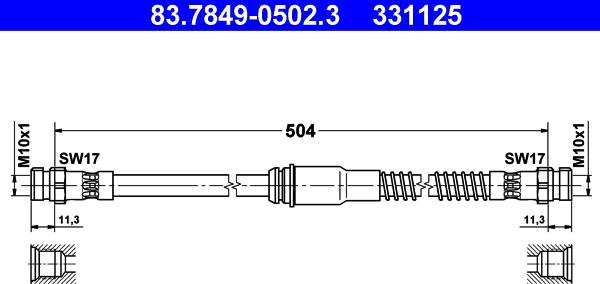 ATE 83.7849-0502.3 - Спирачен маркуч vvparts.bg