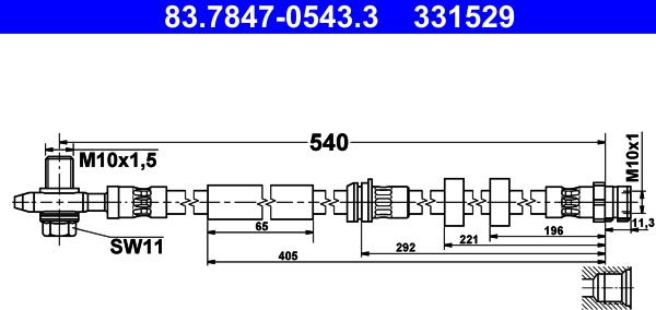 ATE 83.7847-0543.3 - Спирачен маркуч vvparts.bg