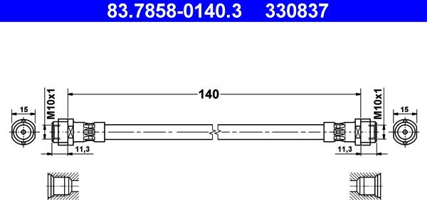 ATE 83.7858-0140.3 - Спирачен маркуч vvparts.bg