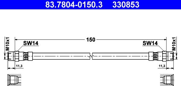 ATE 83.7804-0150.3 - Спирачен маркуч vvparts.bg