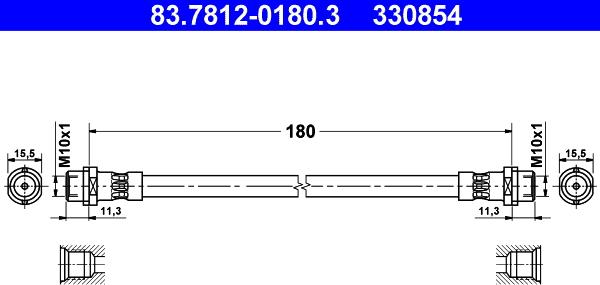 ATE 83.7812-0180.3 - Спирачен маркуч vvparts.bg