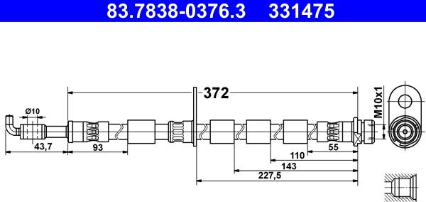 ATE 83.7838-0376.3 - Спирачен маркуч vvparts.bg