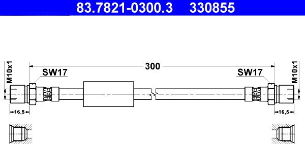 ATE 83.7821-0300.3 - Спирачен маркуч vvparts.bg