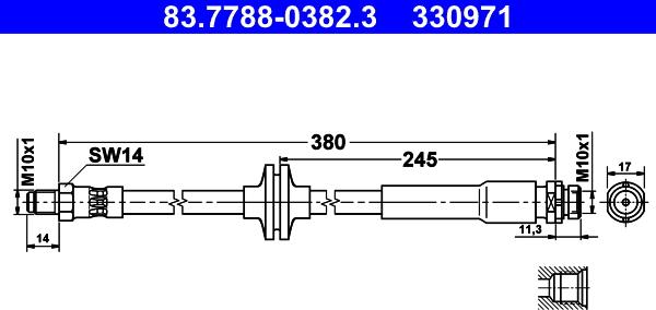 ATE 83.7788-0382.3 - Спирачен маркуч vvparts.bg