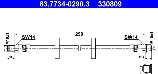 ATE 83.7734-0290.3 - Спирачен маркуч vvparts.bg