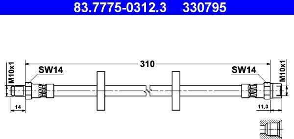 ATE 83.7775-0312.3 - Спирачен маркуч vvparts.bg