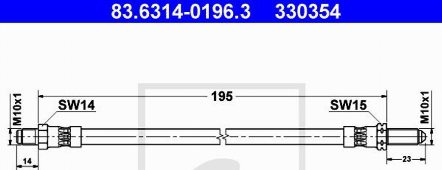 ATE 330354 - Спирачен маркуч vvparts.bg