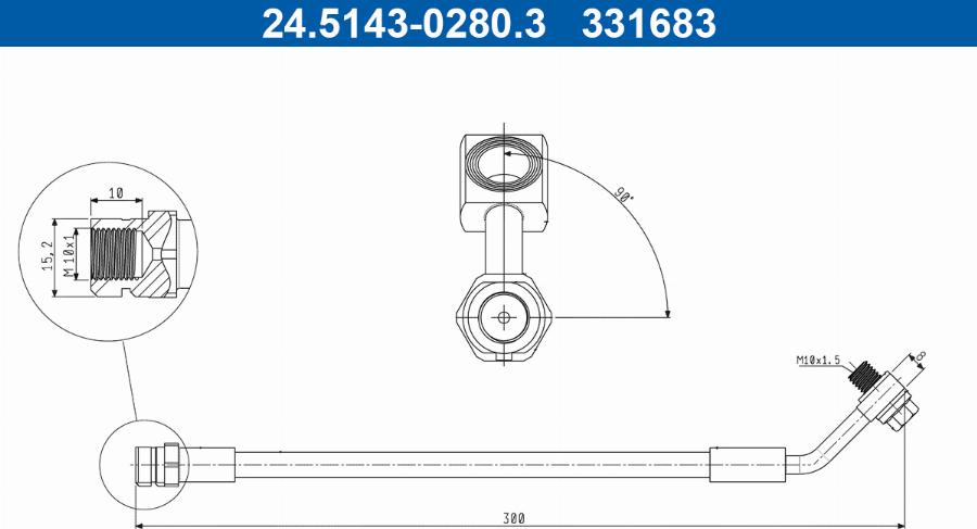 ATE 24.5143-0280.3 - Спирачен маркуч vvparts.bg