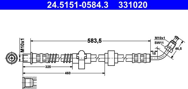 ATE 24.5151-0584.3 - Спирачен маркуч vvparts.bg