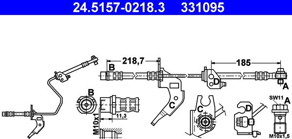 ATE 24.5157-0218.3 - Спирачен маркуч vvparts.bg