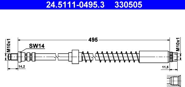 ATE 24.5111-0495.3 - Спирачен маркуч vvparts.bg