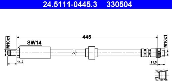 ATE 24.5111-0445.3 - Спирачен маркуч vvparts.bg
