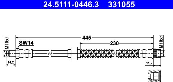 ATE 24.5111-0446.3 - Спирачен маркуч vvparts.bg