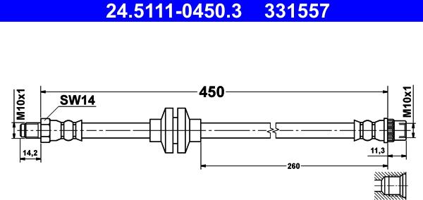 ATE 24.5111-0450.3 - Спирачен маркуч vvparts.bg