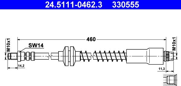 ATE 24.5111-0462.3 - Спирачен маркуч vvparts.bg