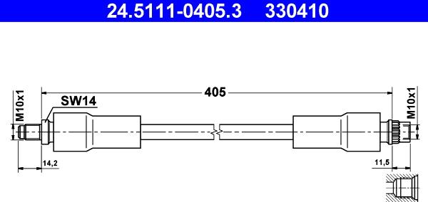 ATE 24.5111-0405.3 - Спирачен маркуч vvparts.bg