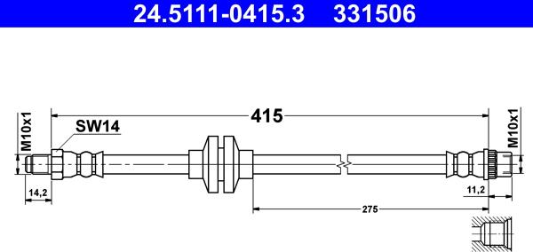 ATE 24.5111-0415.3 - Спирачен маркуч vvparts.bg